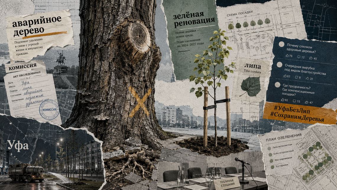 «Лес нельзя не рубить»: как Уфа меняет старые деревья на новые — и почему это раскалывает город